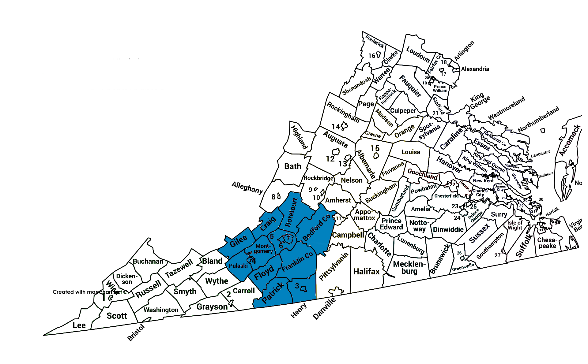 Susan Perry Mapa ng Lugar