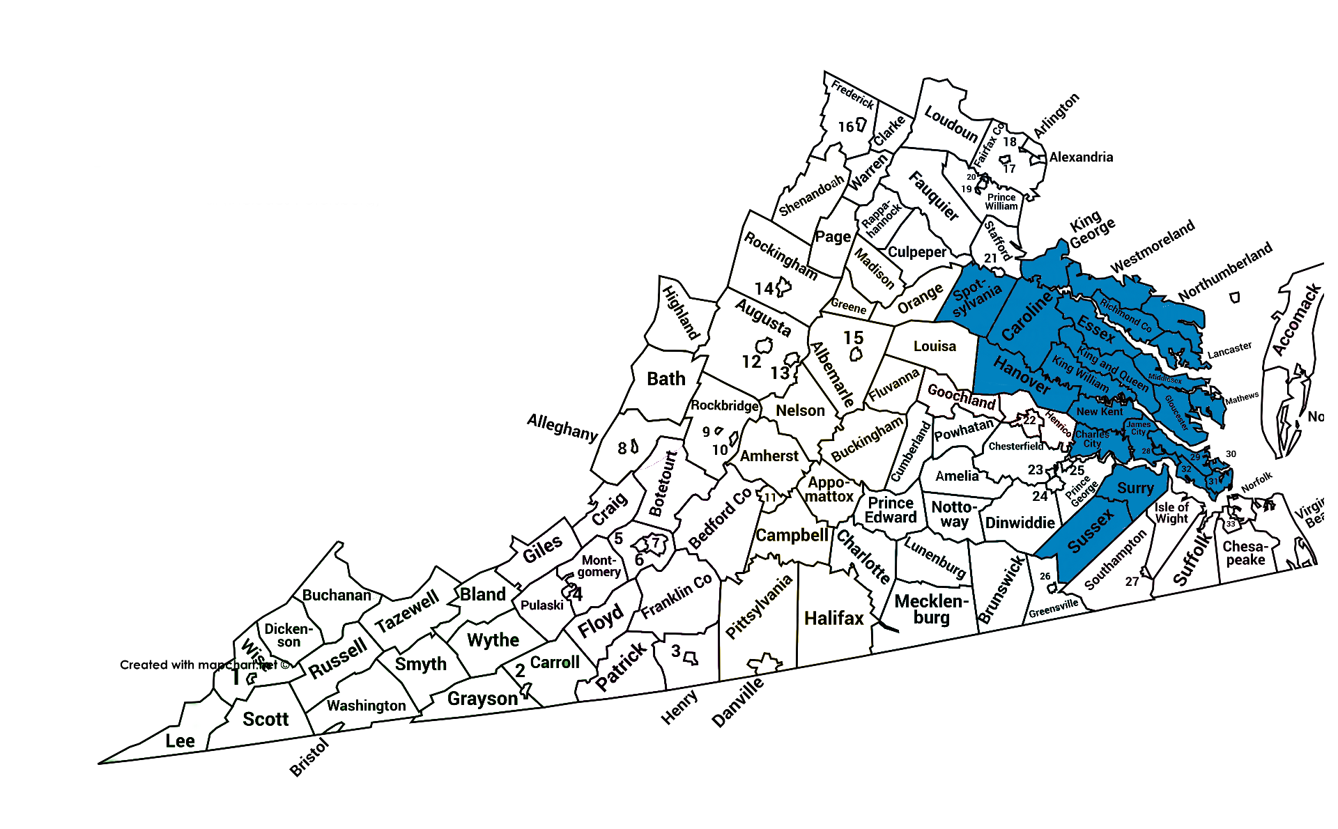 Mapa ng lugar ni Mary Louise Gerdes
